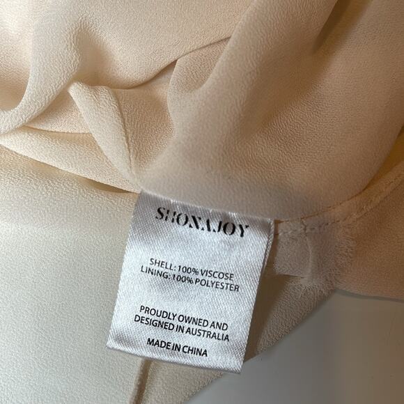 Shona Joy La Lune Tie Front Bias Midi Dress in Cream White Size 4 - Picture 12 of 12